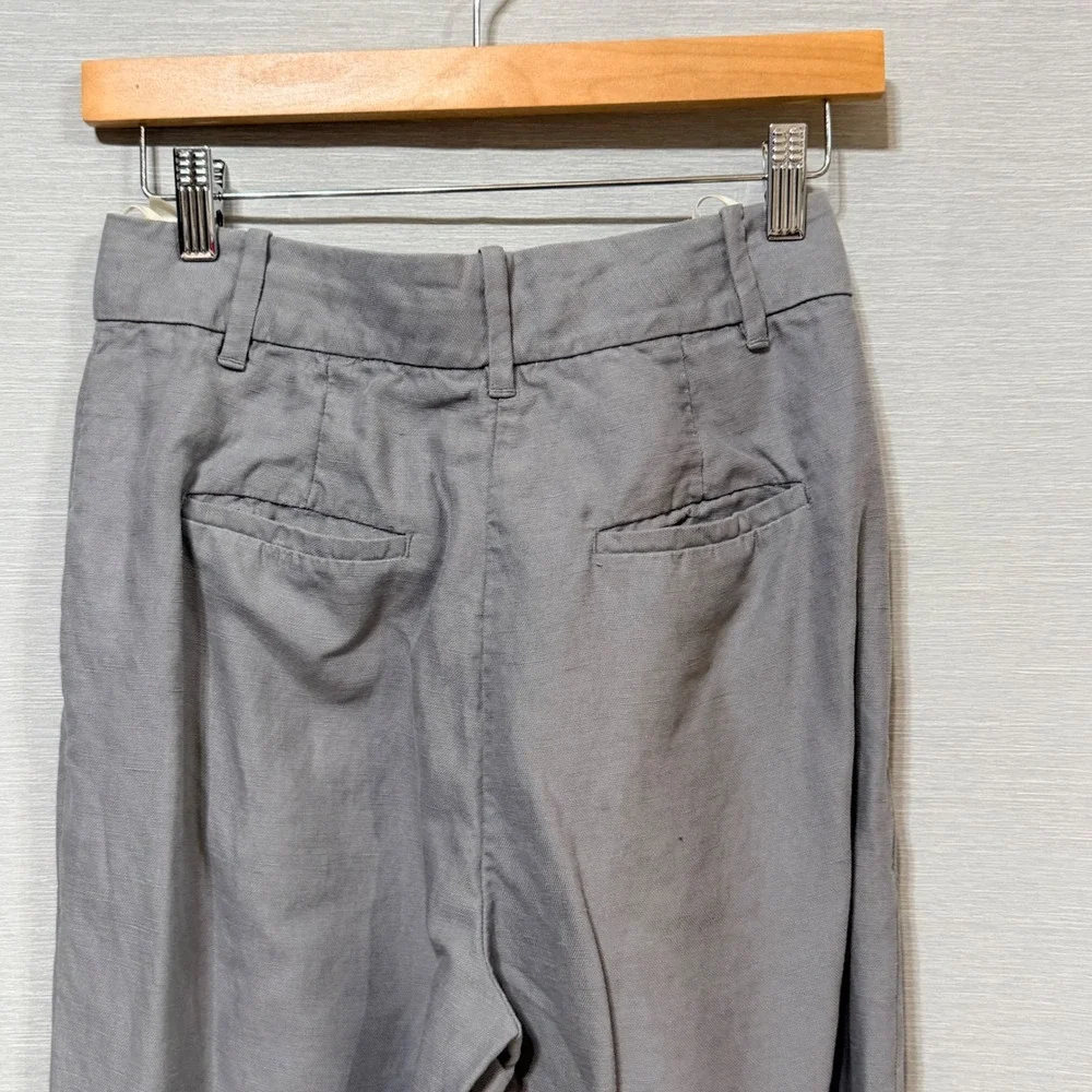 Wilfred Aritzia The Effortless Pant Light Grey Linen Tencel Wide Leg Pleated 4